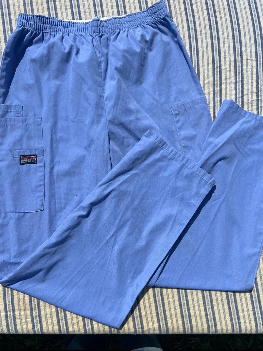 Cherokee Women’s Light Blue Elastic-Waist Scrub Joggers